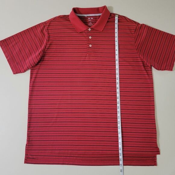 Adidas Golf Men's Classic Red Stripe Polo Shirt Top   - Picture 4 of 11